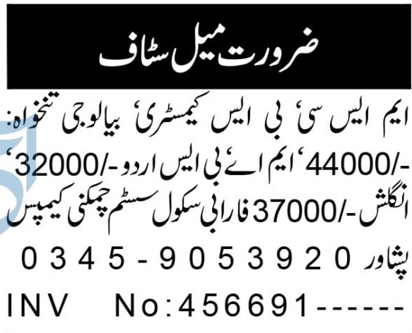Farabi School System Peshawar Jobs 2026 For Teachers