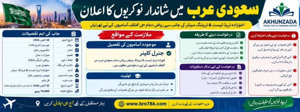 General Cleaner Jobs in Riyadh & Dammam Saudi Arabia 2026